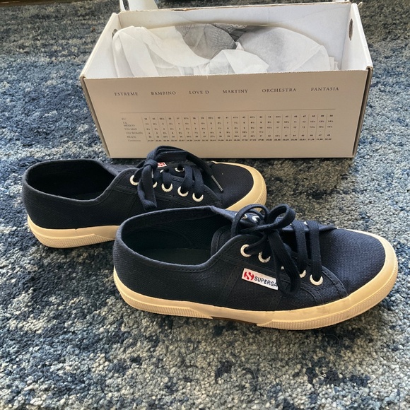 Navy blue Superga tennis shoes - Picture 6 of 12